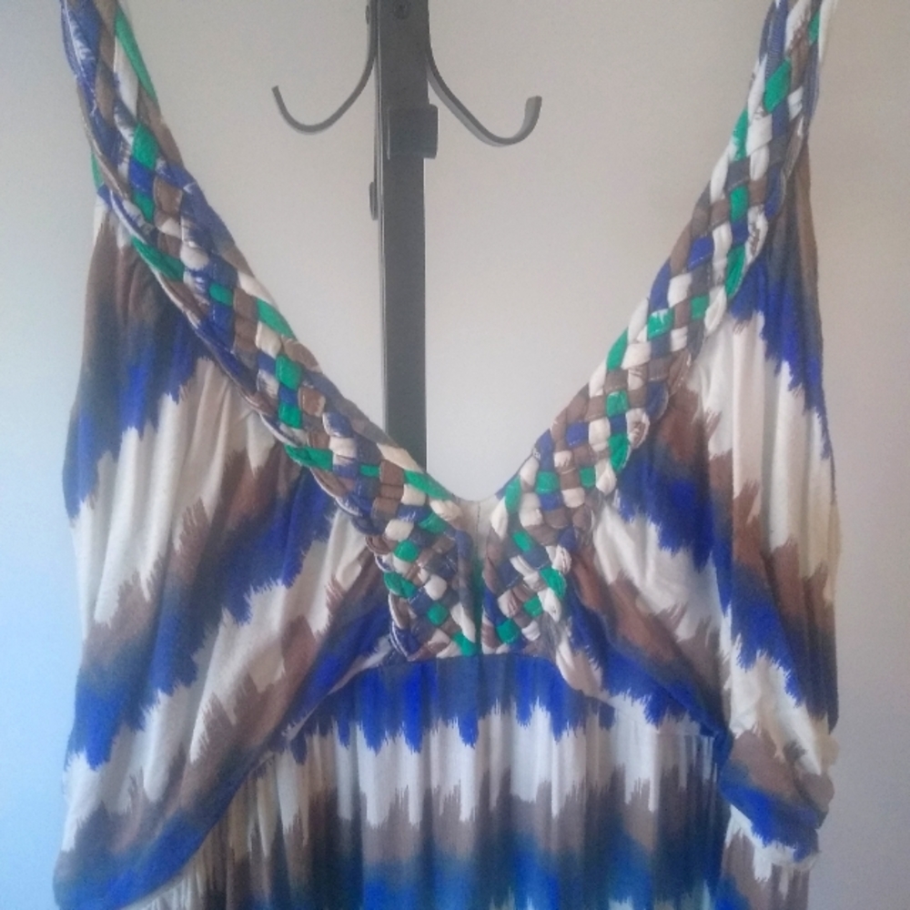 Boho XXL Maxi dress with braided/woven straps FREE shipping